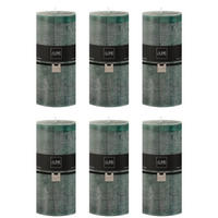 DUFTKERZE ZART - Grün - XXL - 150 Std. - 6er set - Dunkelgrün, Paraffin (10/20cm) - J-Line