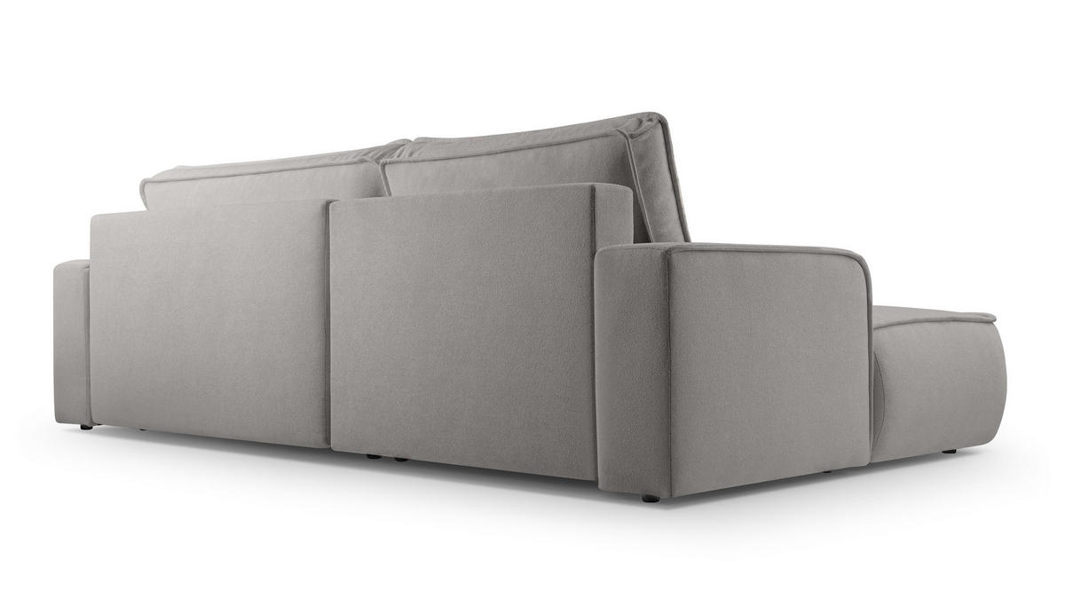 ECKSOFA L Form Ablia Hellgrau 267/168/87 cm mit mit Schlaffunktion L - Hellgrau/Schwarz, Kunststoff/Textil (168/267cm) - AX Living
