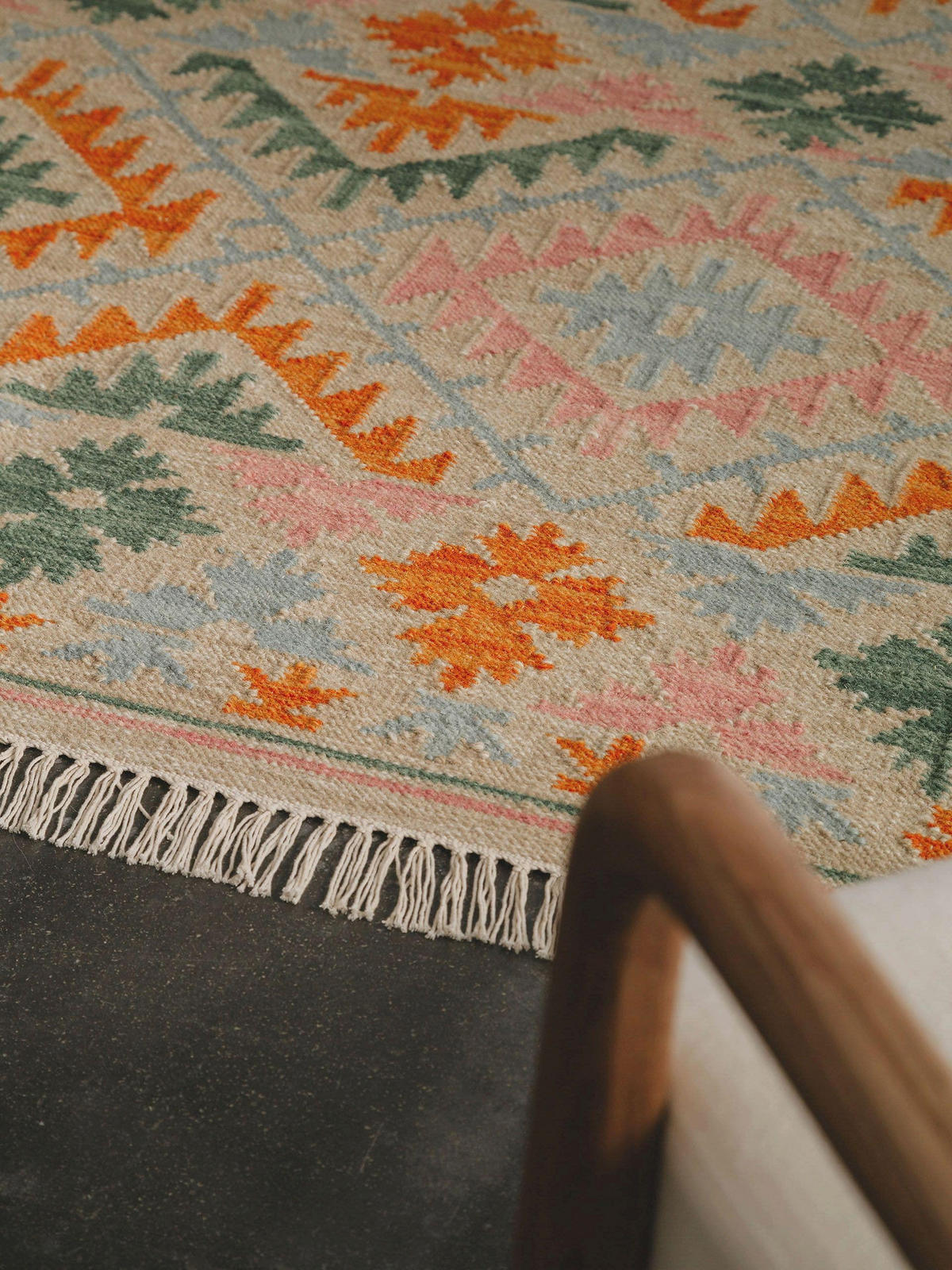 KELIM handgewebt Zohra Multicolor/Beige 120x170 cm - Multicolor, Textil (120/170cm) - benuta Pure