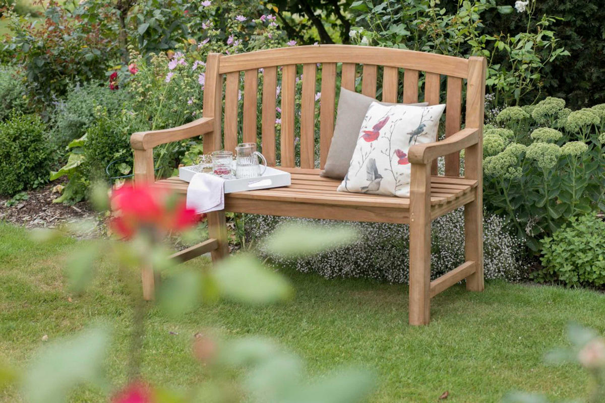 GARTENBANK Swindon - Naturfarben, Holz (120/94/58cm) - Mr. Deko