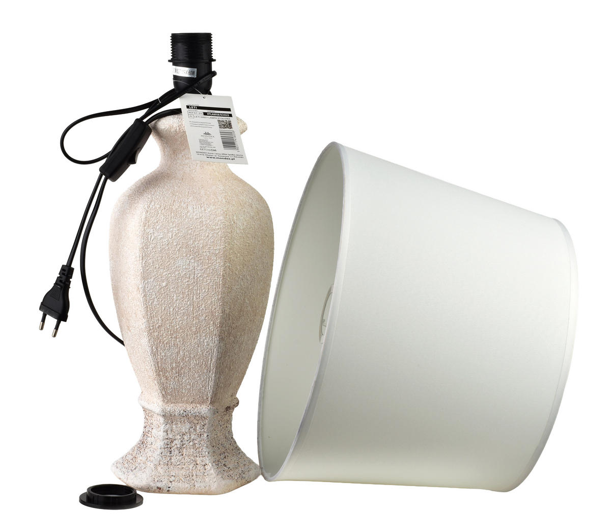 TISCHLAMPE Leti Beige 16/33/59 cm Keramik - Beige, Keramik (16/33/59cm) - Mondex