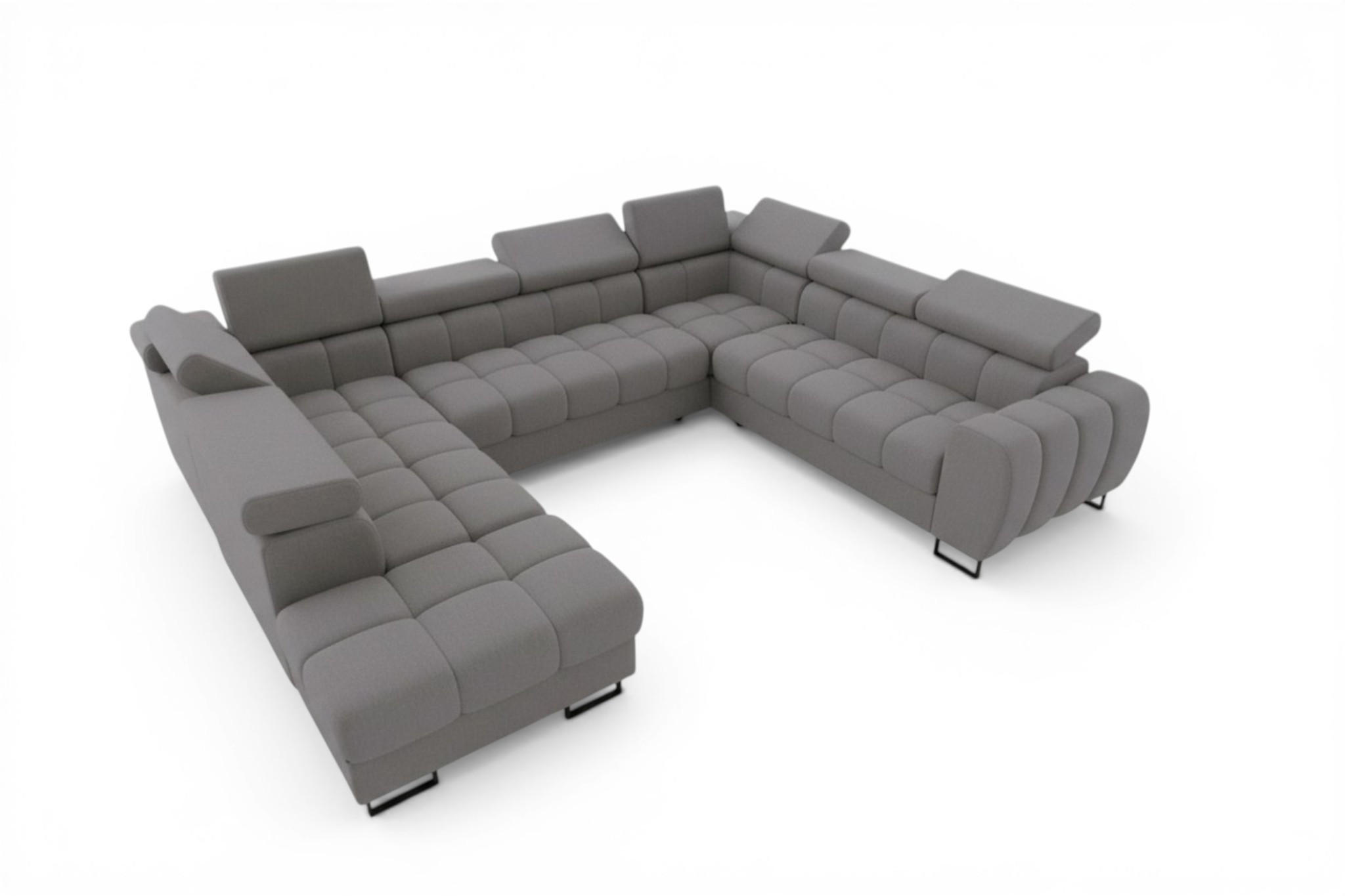 WOHNLANDSCHAFT Bastien Xl - Dunkelgrau, Holzwerkstoff/Textil (265/95/350cm) - Fun Möbel