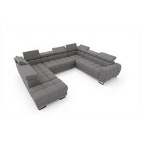 WOHNLANDSCHAFT Bastien Xl - Dunkelgrau, Holzwerkstoff/Textil (265/95/350cm) - Fun Möbel
