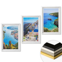 WANDBILDER 3er-Set - 40x60 cm Weißer Rahmen - Griechische Ansichten von Santorin Oia - Weiß, Kunststoff (40/60cm) - ArtPrintCave