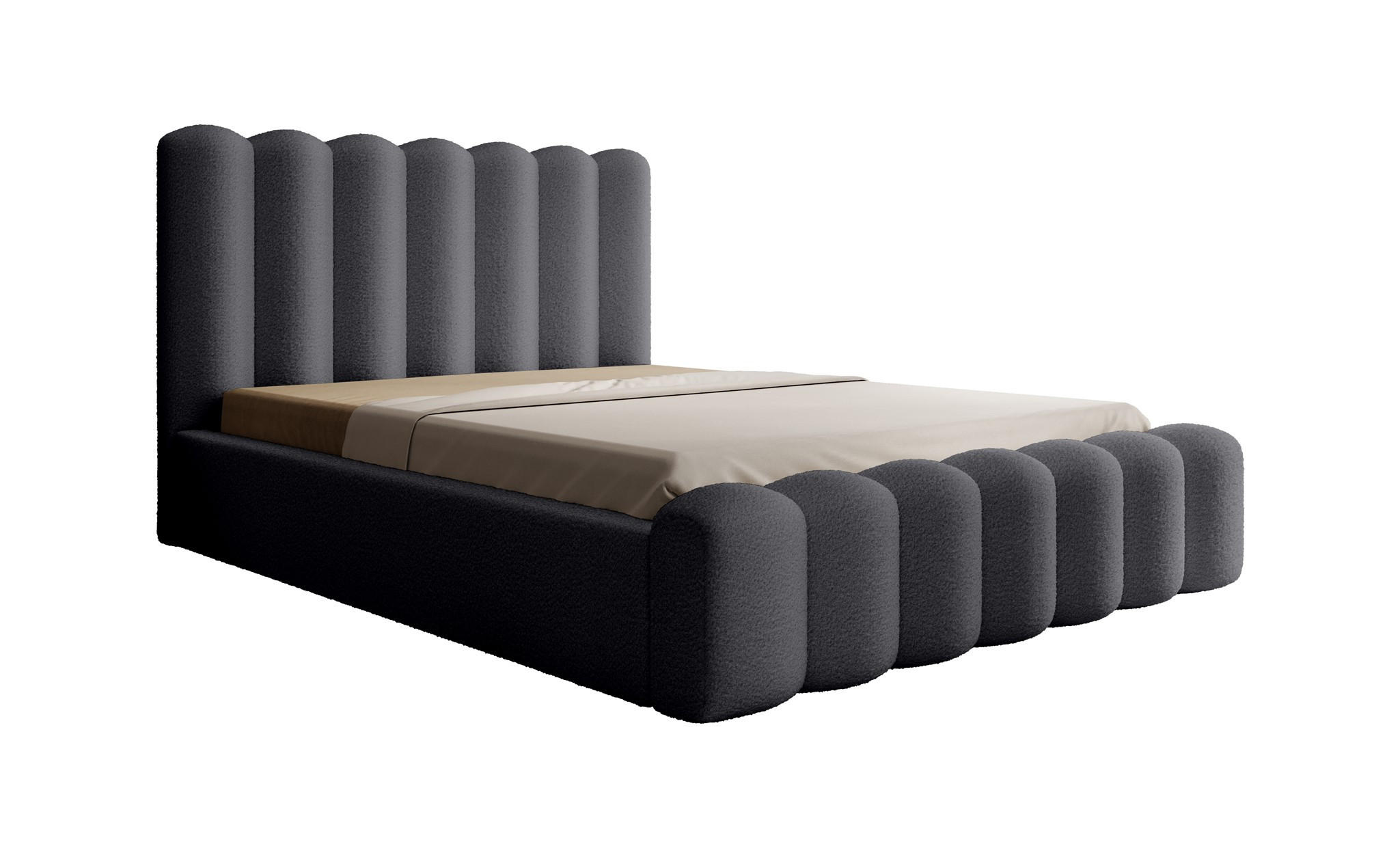 POLSTERBETT Macon In Euphoria - Anthrazit, Holzwerkstoff/Textil (140/200cm) - Fun Möbel