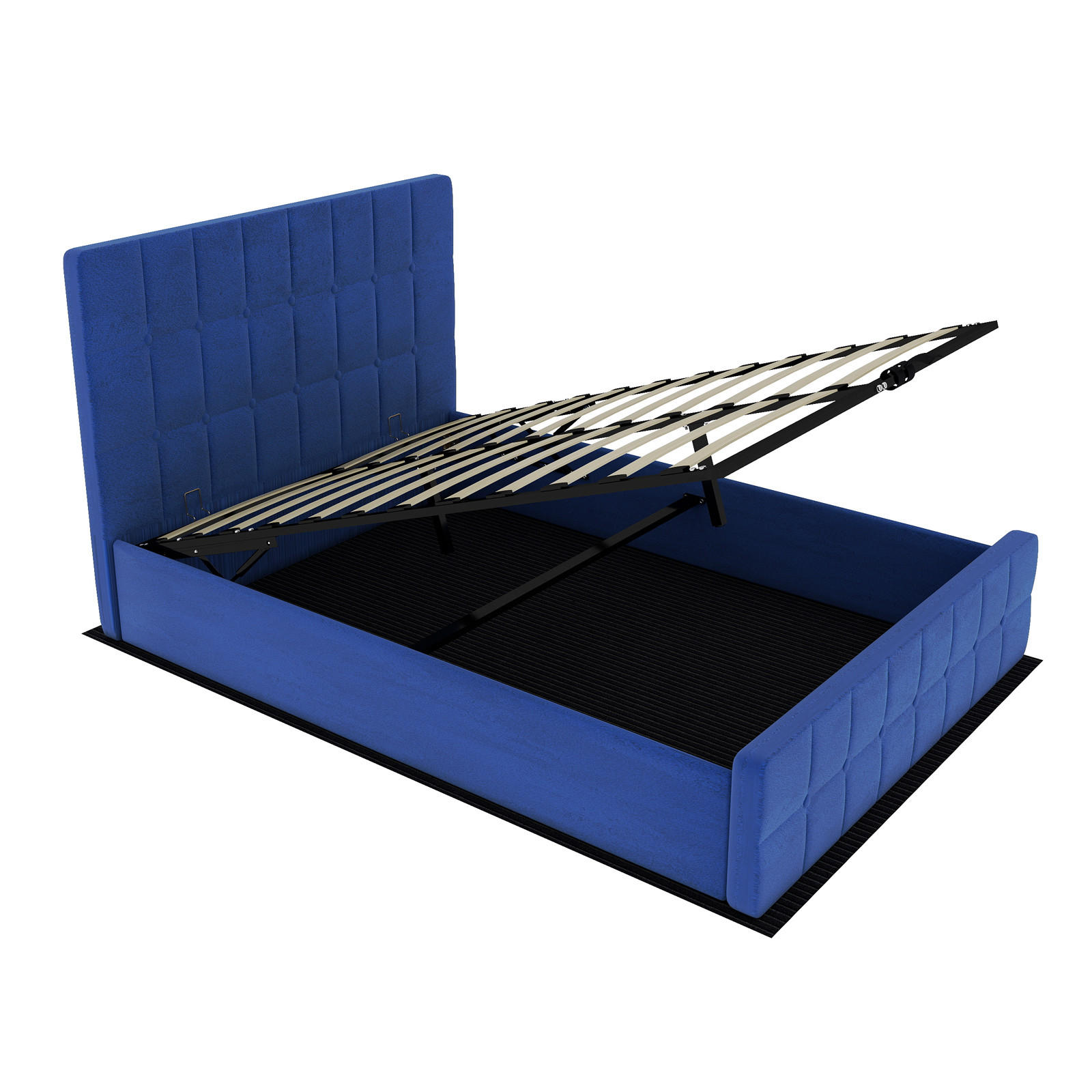 STAURAUMBETT 140/200 cm DE-35401 mit Staufach Blau - Blau, Metall (140/200cm) - ComfortXL