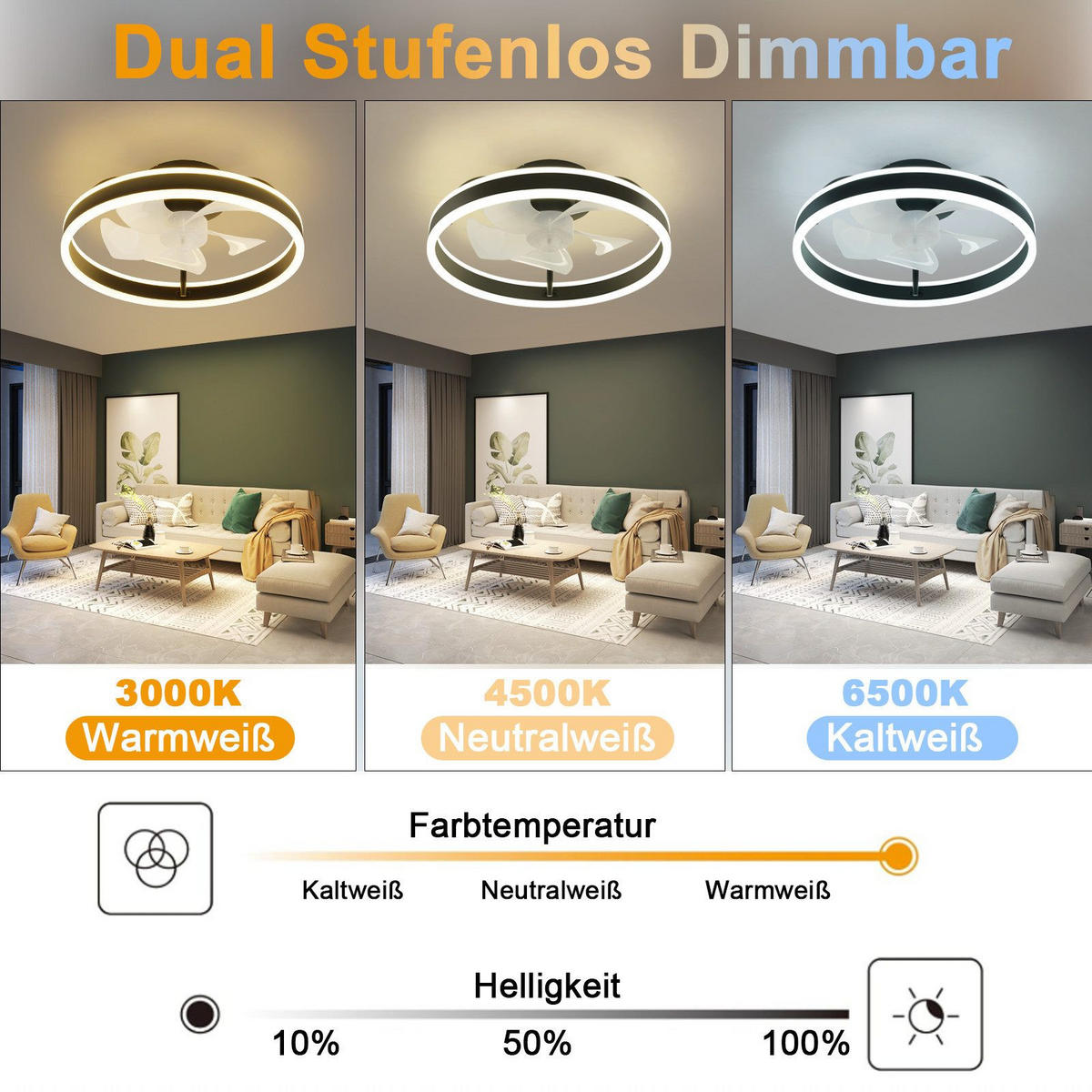 DECKENVENTILATOR Essenz II 40/40/16cm - Schwarz, Kunststoff (40/40/16cm) - Nettlife