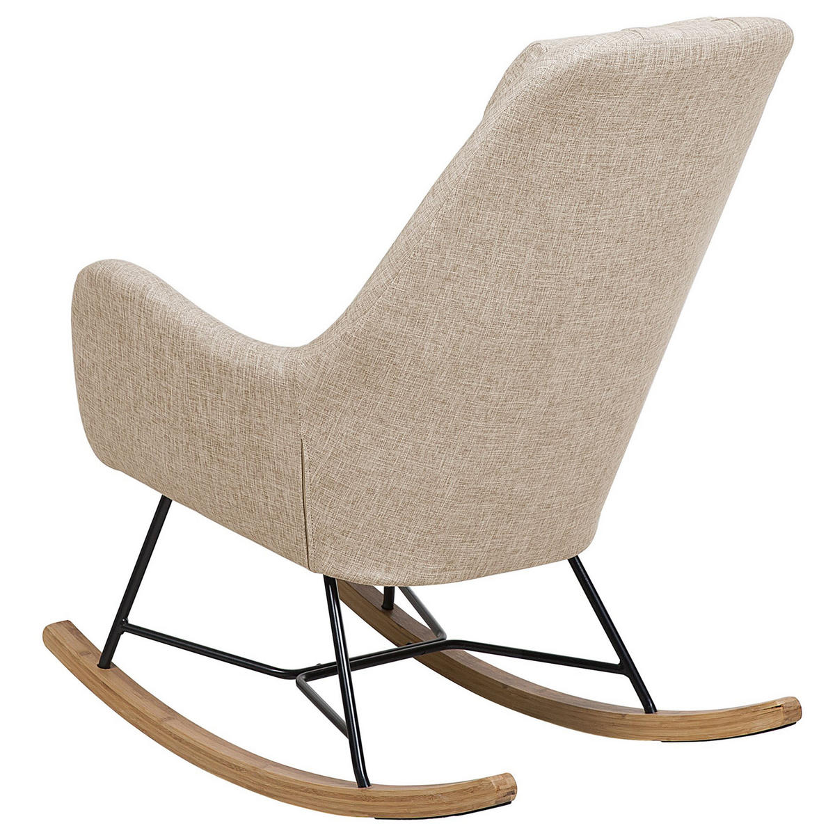 SCHAUKELSESSEL Helles Beige Arrie - Hellbraun/Beige, Textil (48/116/92cm) - Beliani
