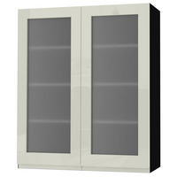 HÄNGESCHRANK Florence W4S/80 Schwarz / RAL 1013 perlweiß HG 80 / 32,5 / 96cm - Weiß Hochglanz/Schwarz, Holz/Holzwerkstoff (80/96/32.5cm) - Feldmann-Wohnen