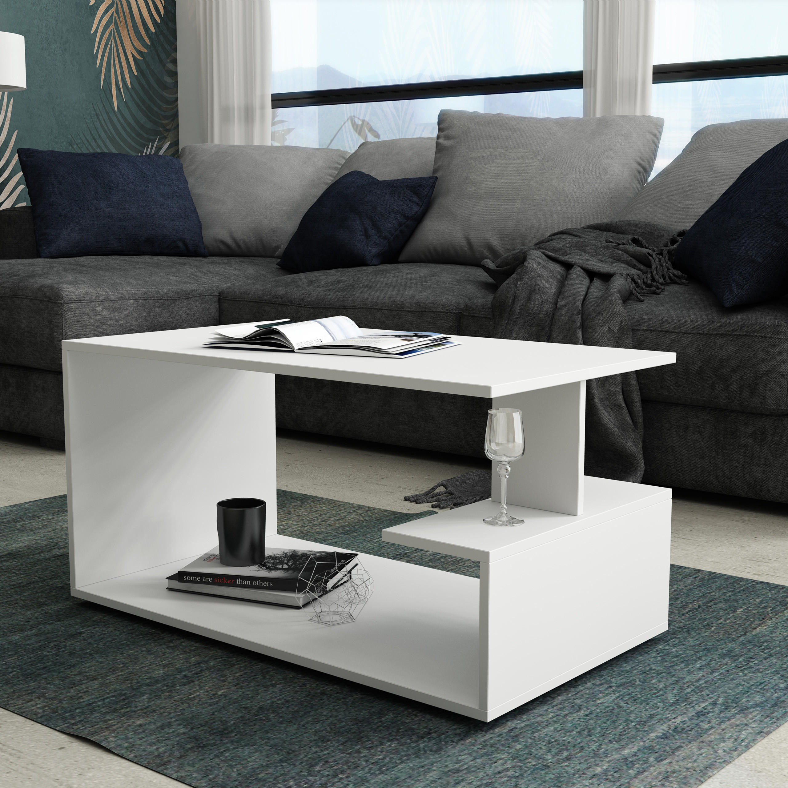 COUCHTISCH RICCARDO 90/50/46 cm Weiß - Weiß, Holzwerkstoff (46/90/50cm) - MASSENO