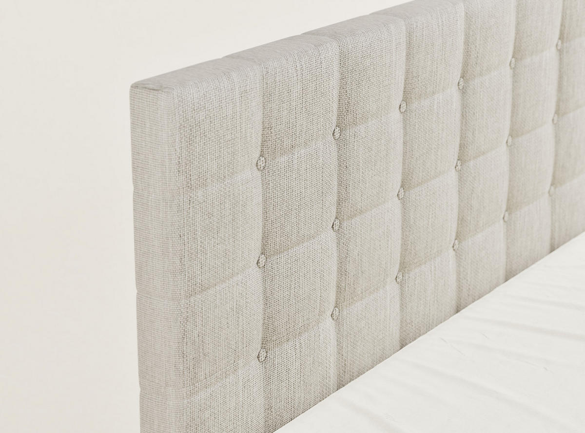 BOXSPRINGBETT Tasca 140/200 cm, in Beige, Bettkasten, Matratze, Topper - Beige/Schwarz, Holz/Holzwerkstoff (140/200cm) - Maison de Reve