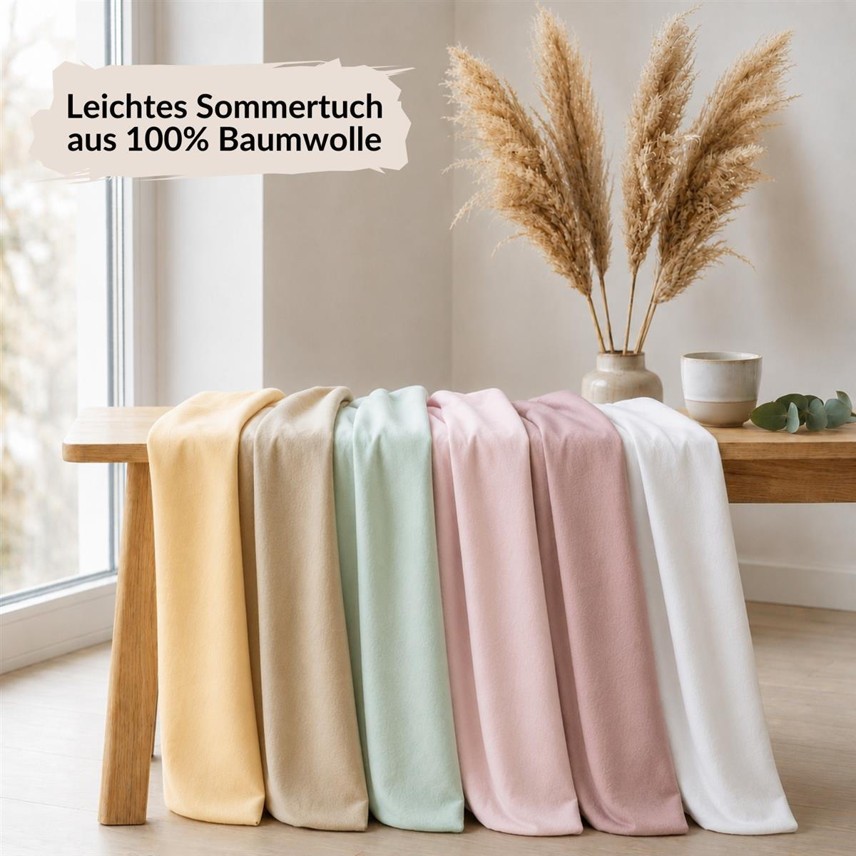 BETTTLAKEN ohne Gummizug 140x250 cm, Betttuch aus 100% Baumwolle, Vielseitig verwendbares Haustuch - Macchiato - Hellbraun, Textil (140/250cm) - Carpe Sonno