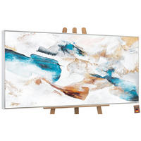 GEMÄLDE Smaragd Schattenfugenrahmen Weiß 140x70 cm - Weiß, Holz (140/70cm) - YS-art gallery