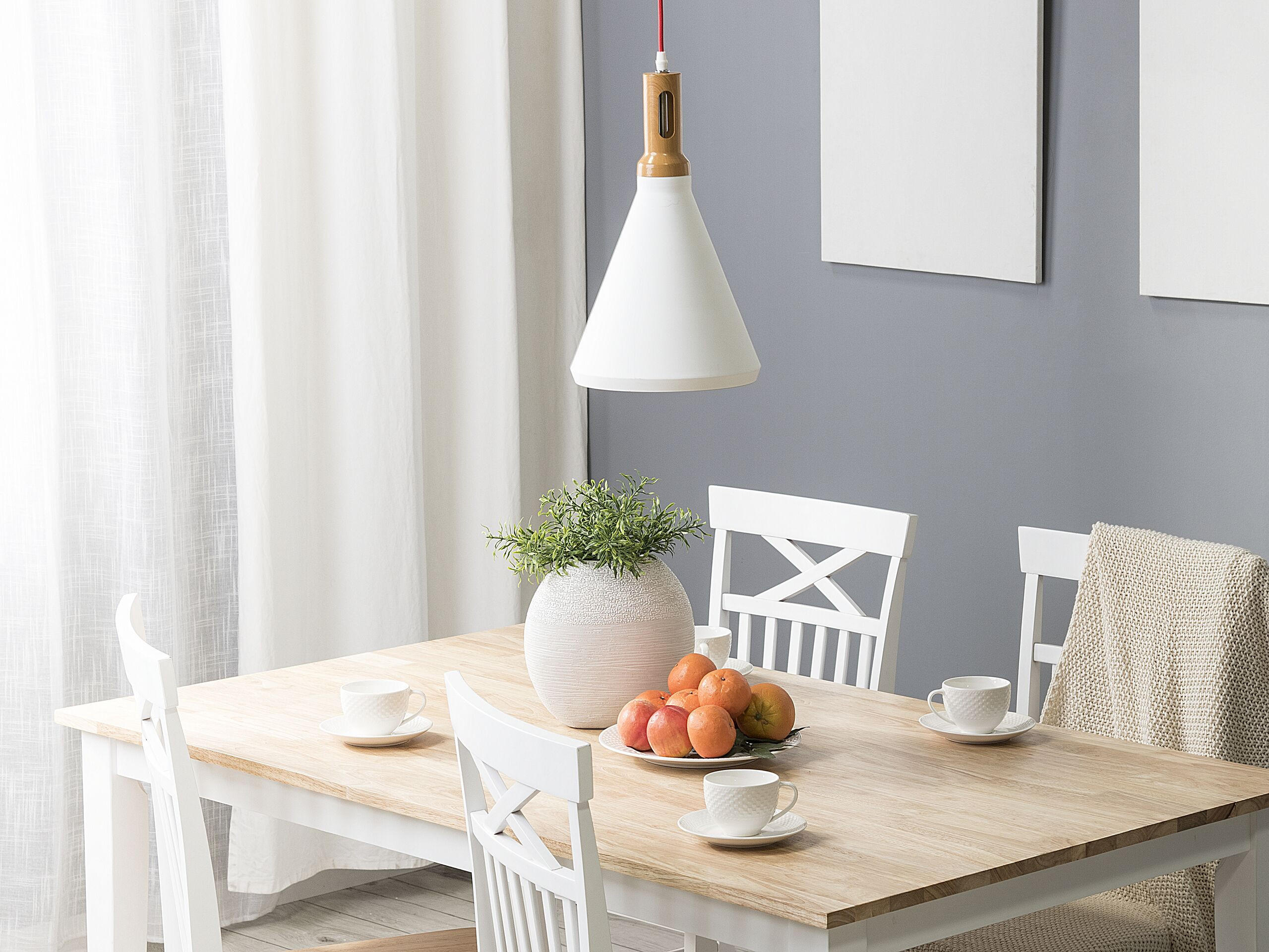 HÄNGELEUCHTE Mackenzie 24/24/189 cm - Weiß, Metall (24/24/189cm) - Beliani