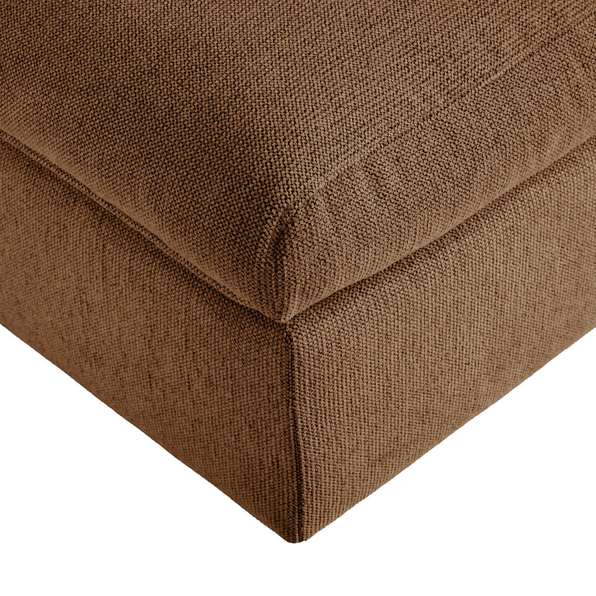 POLSTERHOCKER - Schwarz/Haselnussfarben, Kunststoff/Textil (131/44/61cm) - home24