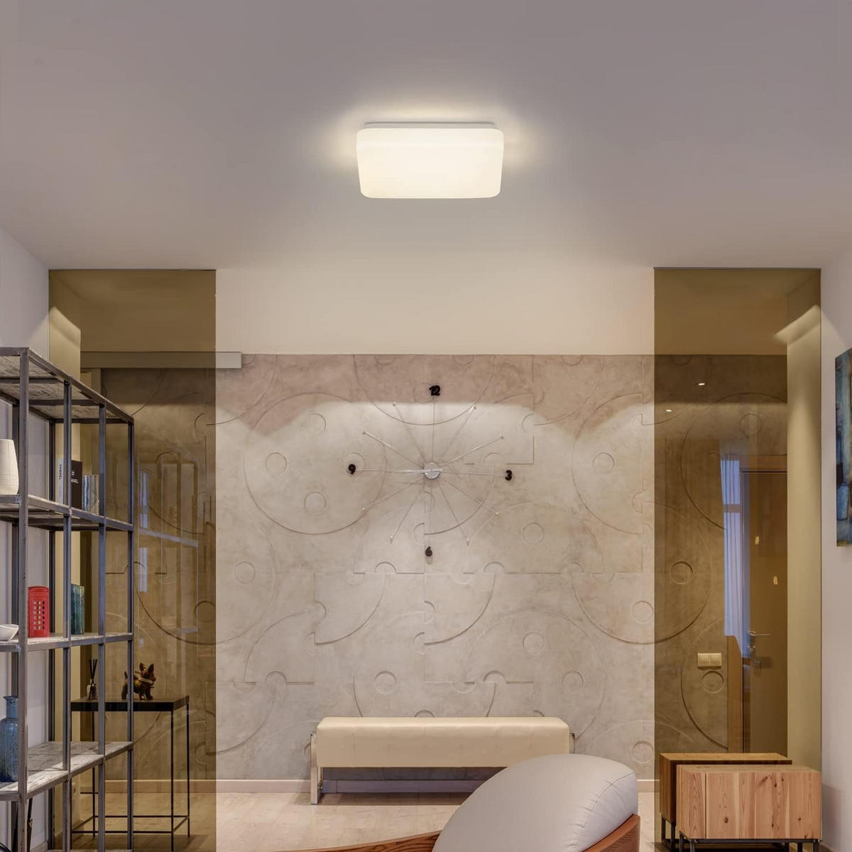 LED-DECKENLEUCHTE Milchstraße 21/21/4 cm - Weiß, Kunststoff (21/19/4cm) - Nettlife