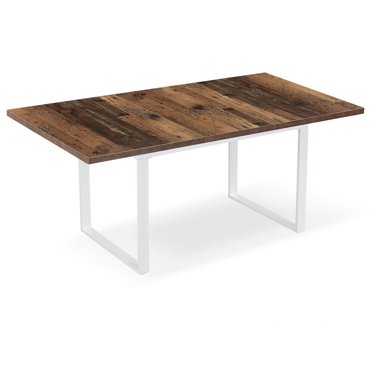 ESSTISCH LEVIN 120-160/80/76 cm Texas-Eiche - Weiß/Braun, Holzwerkstoff/Metall (80/120/77cm) - B&D Home