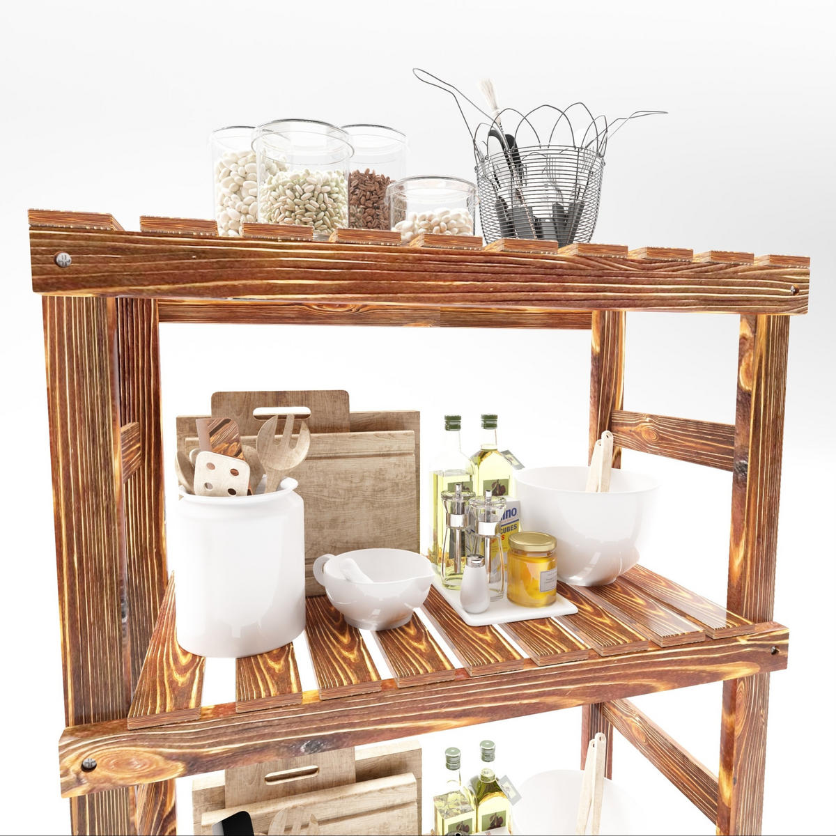 BADEZIMMERREGAL Kinnula - Dunkelbraun, Holz (60/120/30cm) - [en.casa]