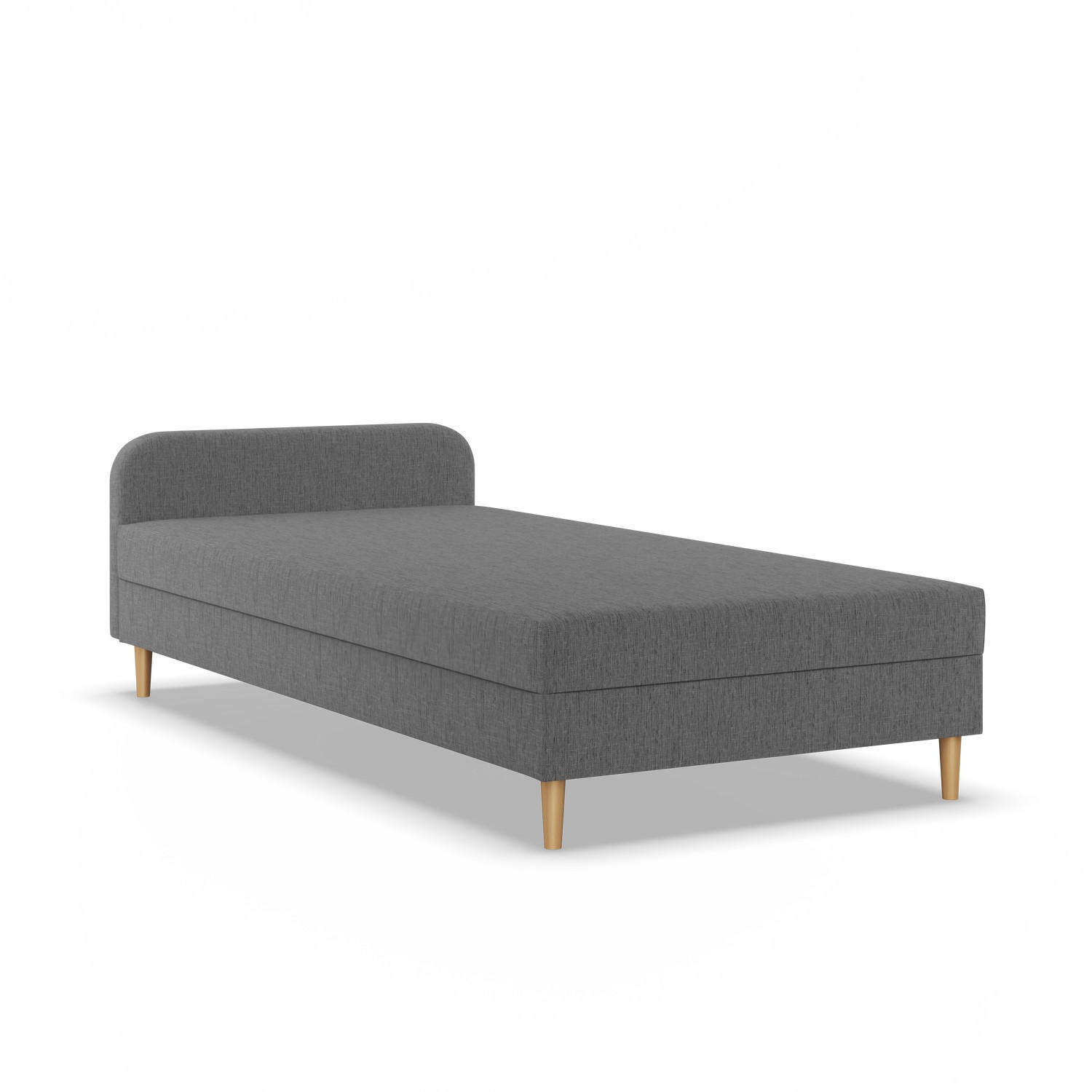 BOXBETT MIT KOPFTEIL 80x200 CASPE, Grau - Dunkelgrau, Textil (80/200cm) - Mebligo