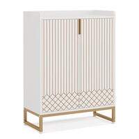 SCHUHSCHRANK Weiß mit Türen 5-stufig Holz - Weiß, Holz (75/105/35cm) - Kaket