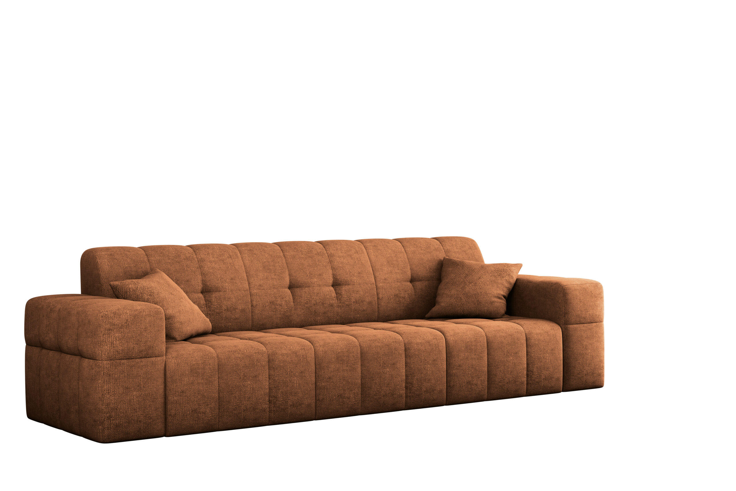 SOFA 3 Sitzer NIMES Stoff Perfect Harmony Orange - Orange, Holz (245/82/92cm) - Kaiser Möbel