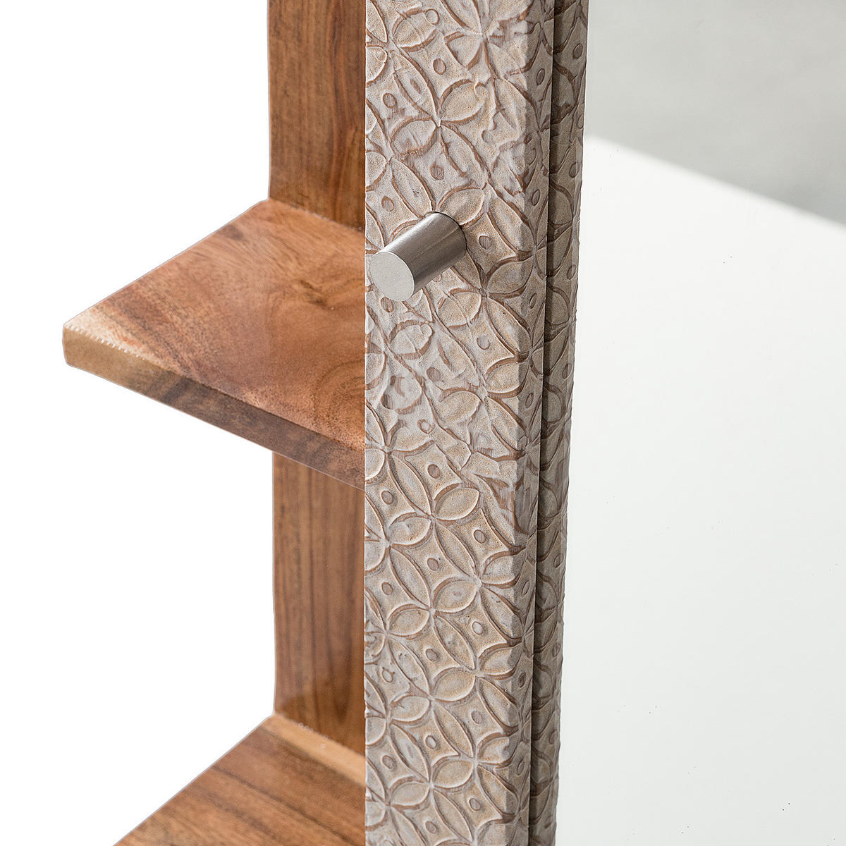 BADEZIMMERSET - 2-teilig - Akazie teilmassiv - Ecru / Akazie - Akaziefarben, Holz/Holzwerkstoff (70/180/30cm) - home24