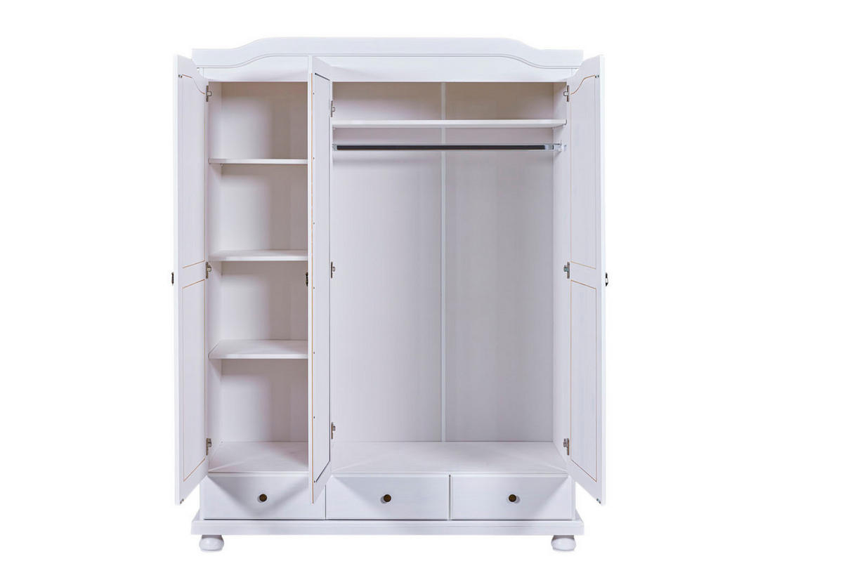 KLEIDERSCHRANK weiß - Weiß, Holzwerkstoff (150/198/56cm) - ebuy24
