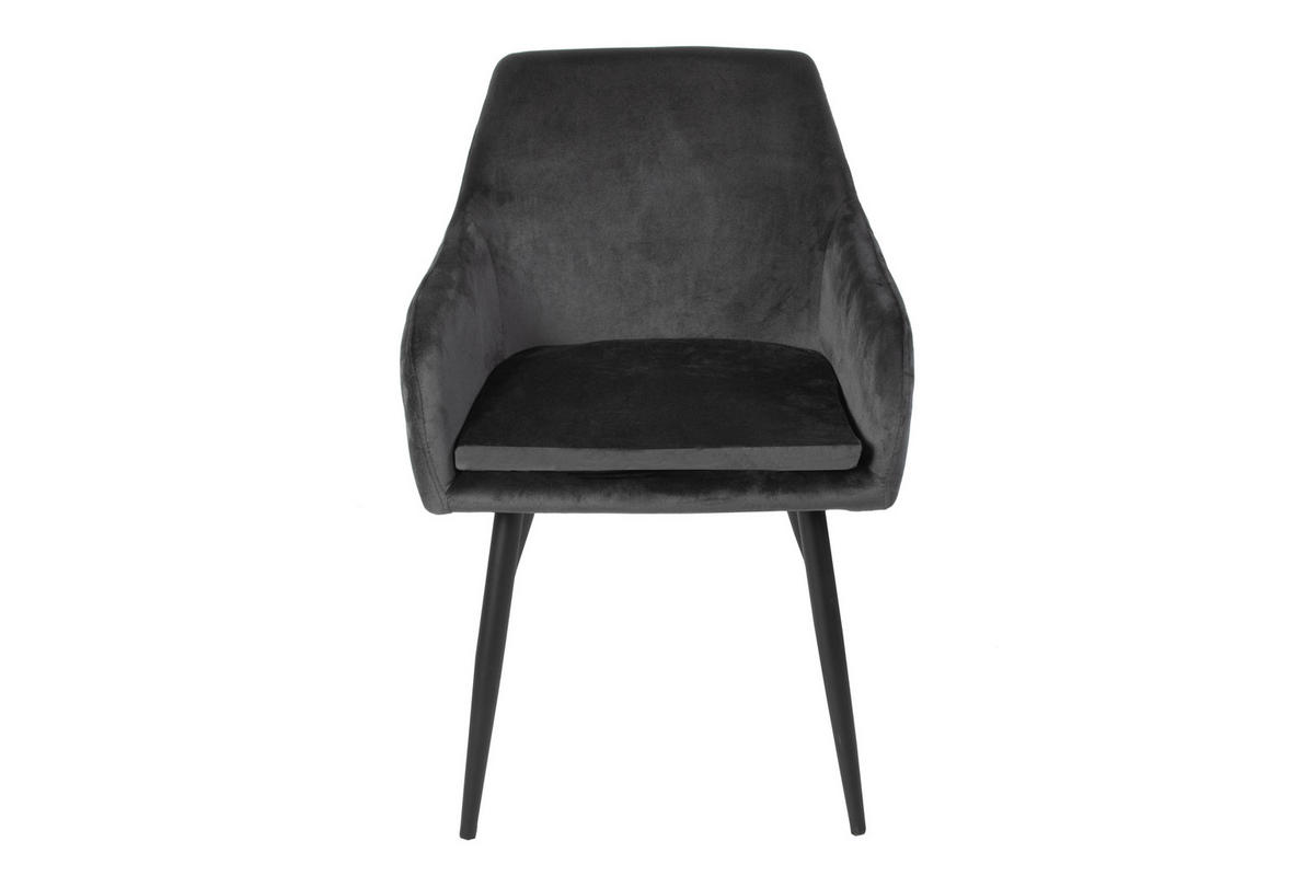 ARMLEHNSTUHL LEVI - Schwarz, Textil/Metall (55/62/55cm) - SAM