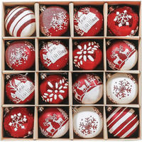 WEIHNACHTSKUGELN 16-teiliges Set 8 cm Rot Weiß - Multicolor, Kunststoff (8/8/8cm)