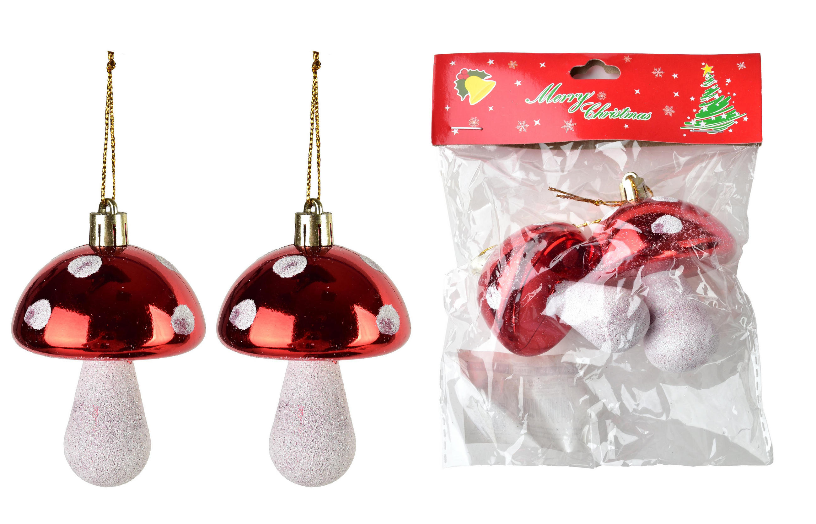 CHRISTBAUMANHÄNGER Santa Lila 2er Set Rot 6x14x14 cm Kunststoff - Rot, Kunststoff (14/14/6cm) - Mondex