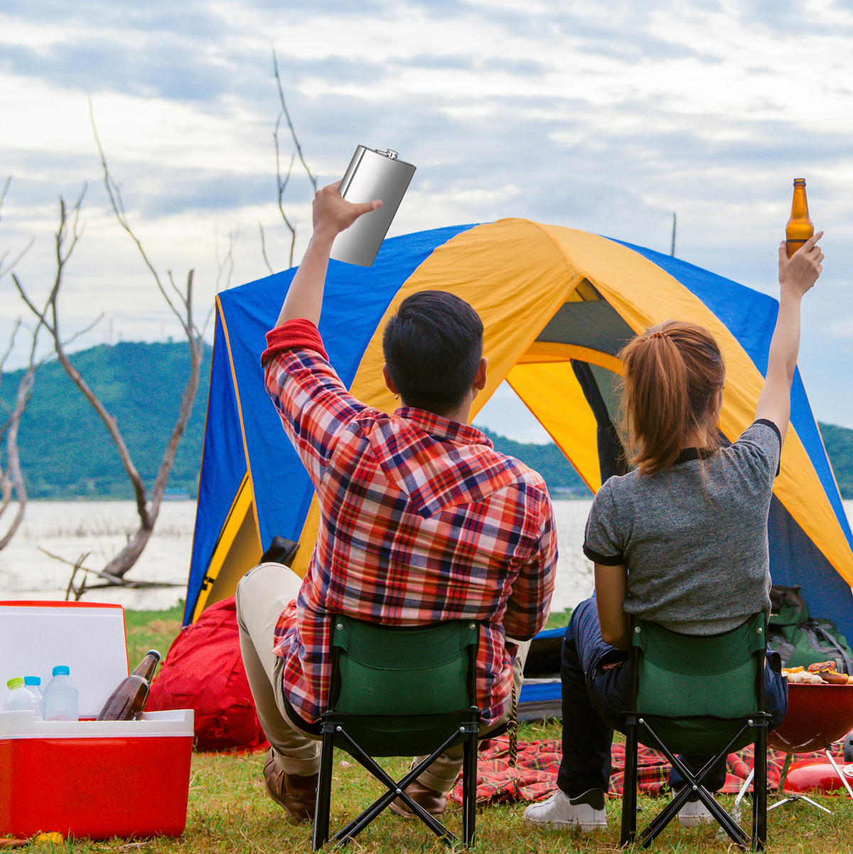 FLACHMANN XXL - Silberfarben, Metall (18/29/5cm) - Relaxdays