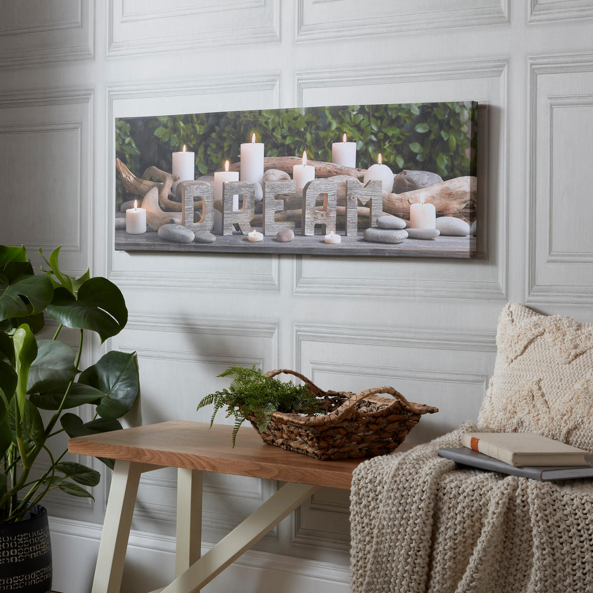 LEINWANDBILD - Traum - 30x90cm - Braun/Grün, Holzwerkstoff (90/30cm) - Art for the Home