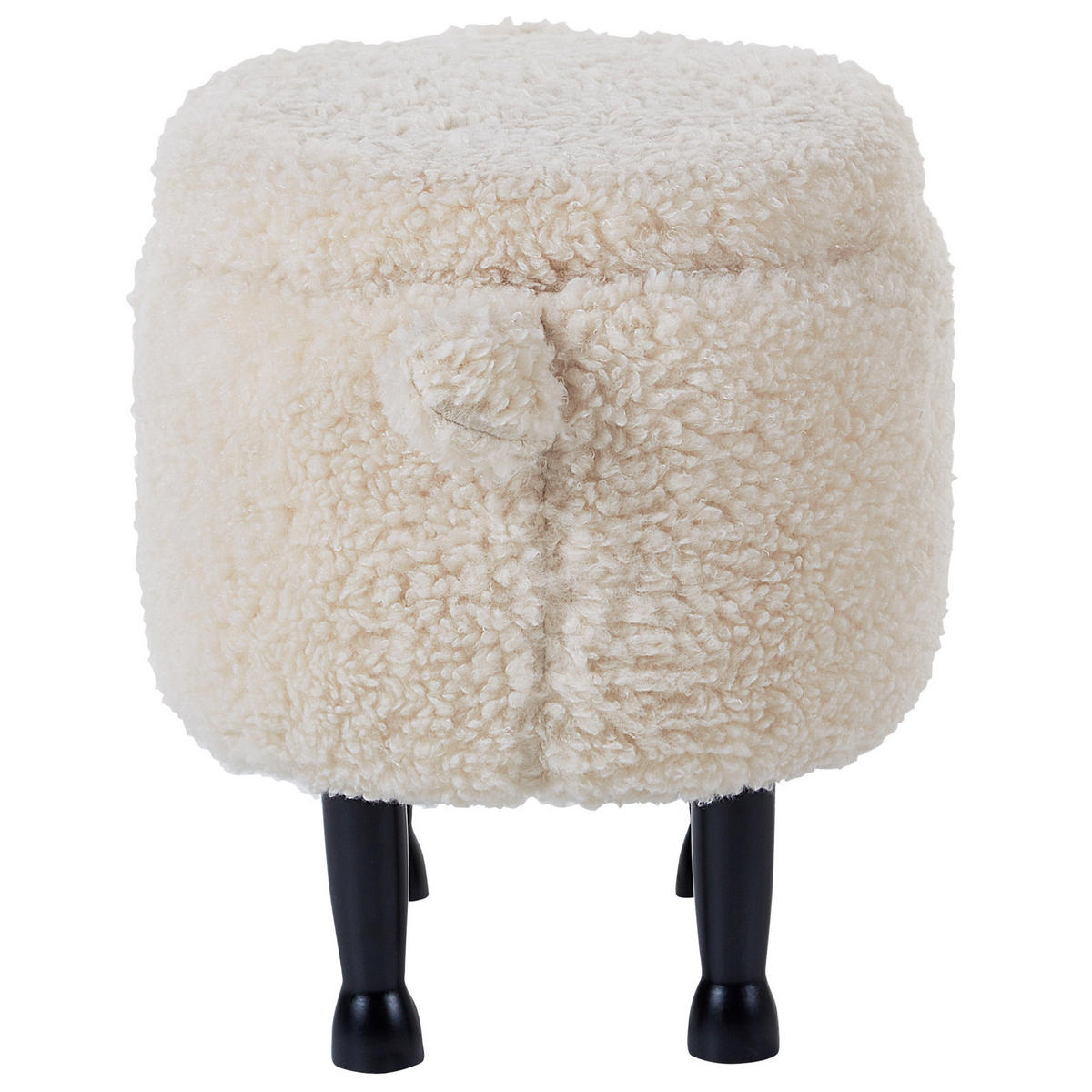 HOCKER Sheep 35/55/40 cm - Beige, Kunststoff/Textil (55/40/35cm) - Beliani