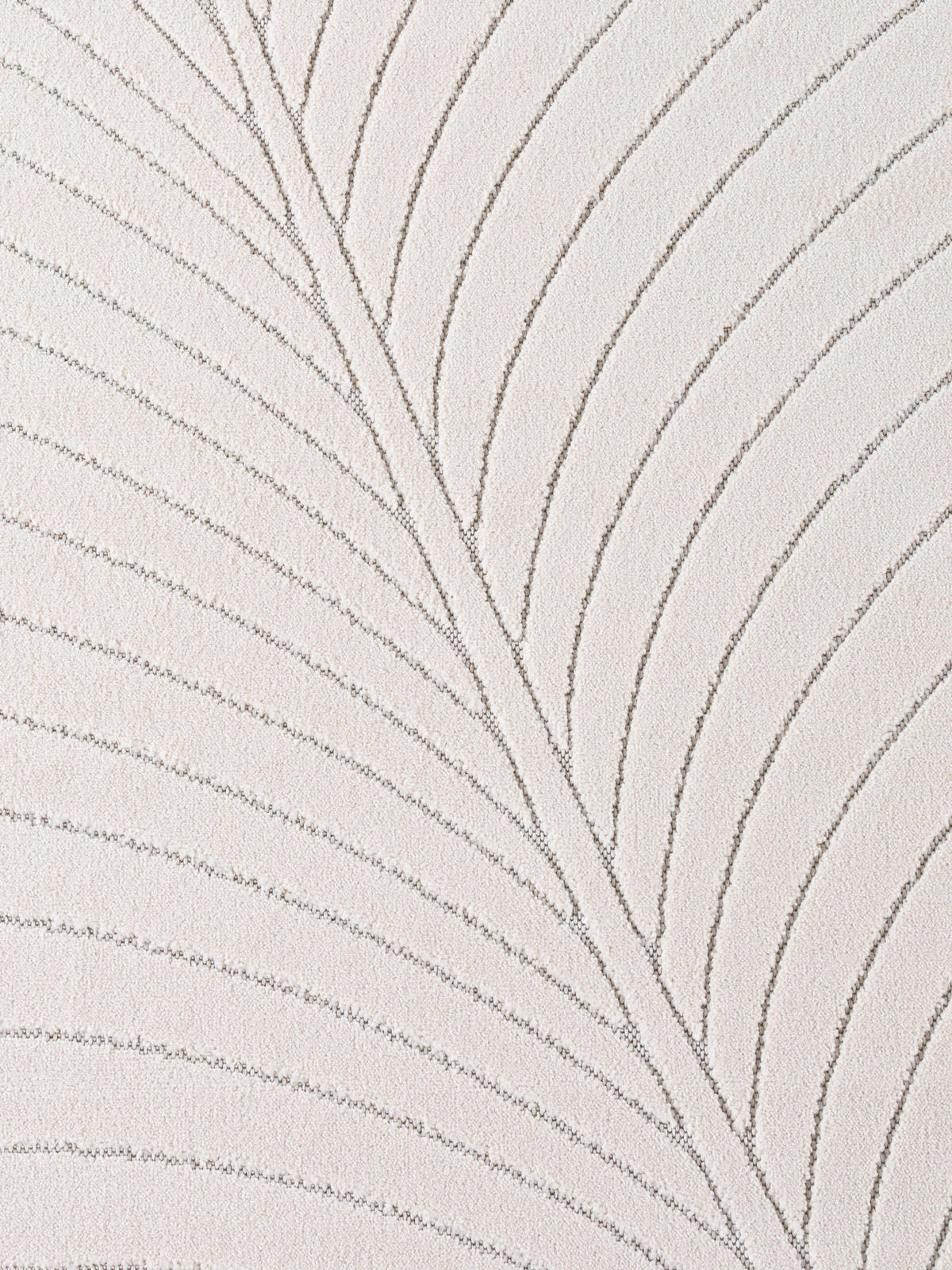 TEPPICH Outdoor, Fußbodenheizung-geeignet, mit Blattmotiv, aus Polypropylen, ENGADIN in Creme, Ø 160 cm - Beige, Textil (160/160cm) - KADIMA DESIGN