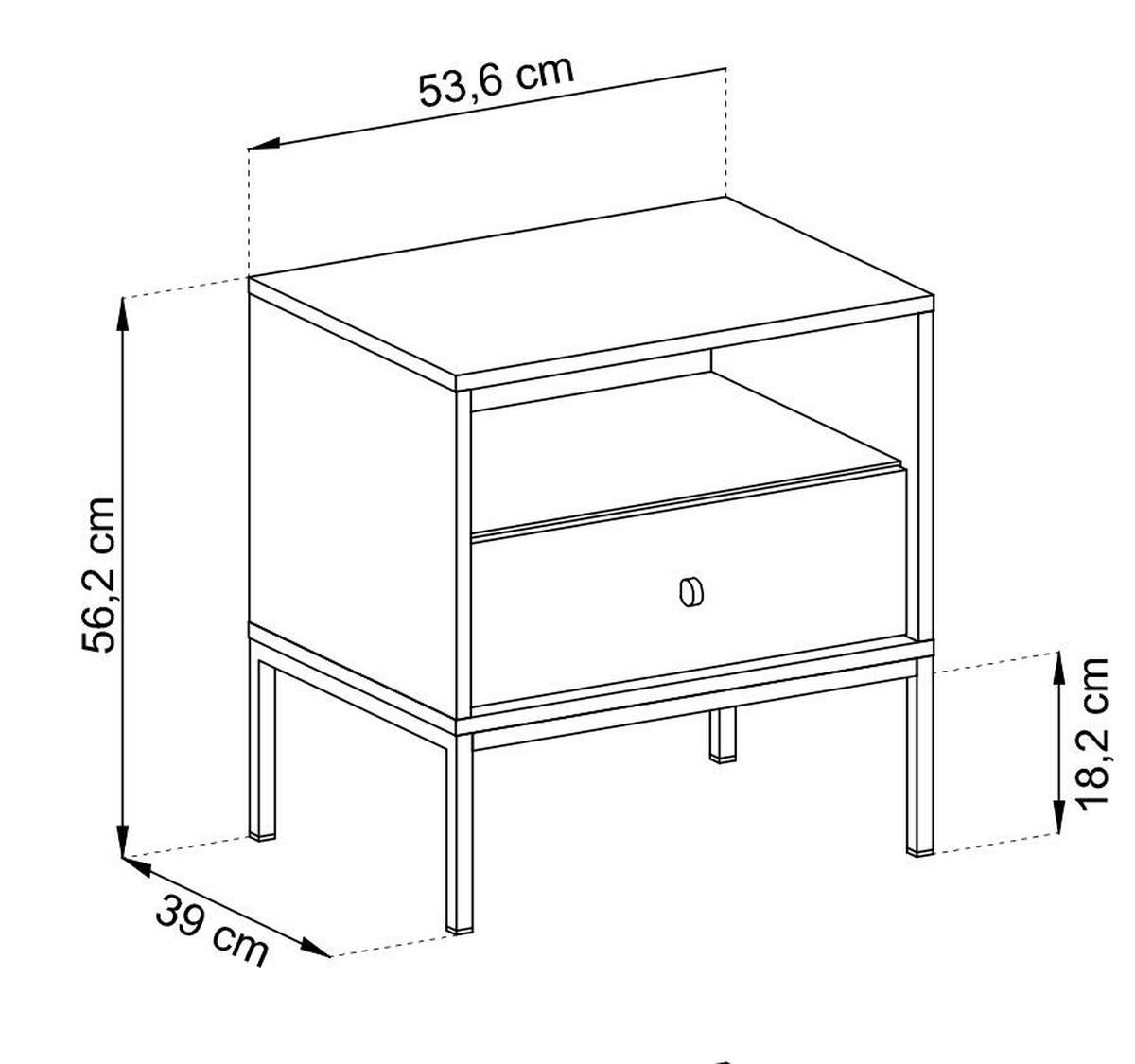NACHTTISCH MONO Blau 54x39x56 cm - Blau, Holzwerkstoff (54/56/39cm) - FURNLUX
