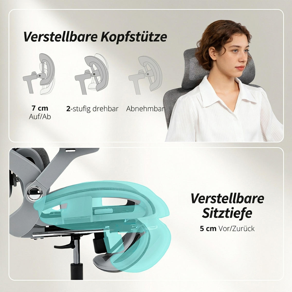 KONTORSSTOL Mesh 100 polyester grå - Silverfärgad/Grå, Textil/Plast (67/132/74cm) - HOMCOM