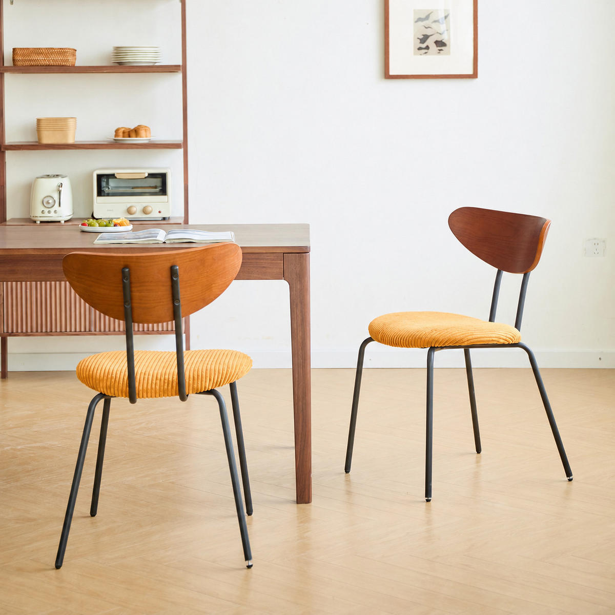 STUHL 2er-Set Stoff gelb - Gelb, Textil (48.5/81/57cm) - Nordlys