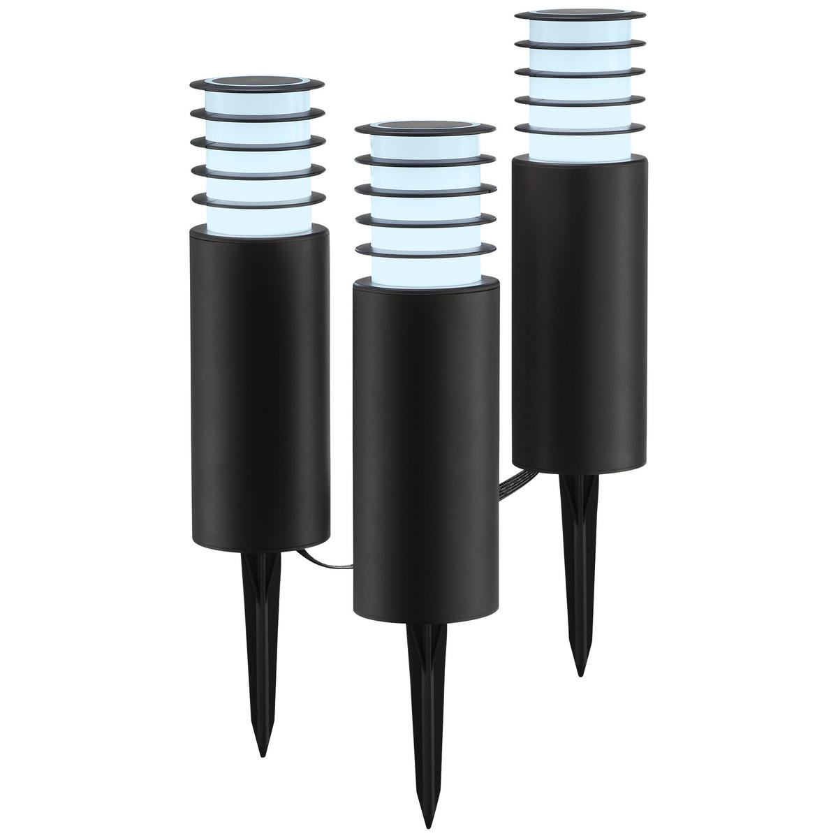 LED AUßENLEUCHTE Carosu Schwarz 7,6/7,6/38,8 cm - Schwarz, Kunststoff (7.6/7.6/38.8cm) - Brilliant