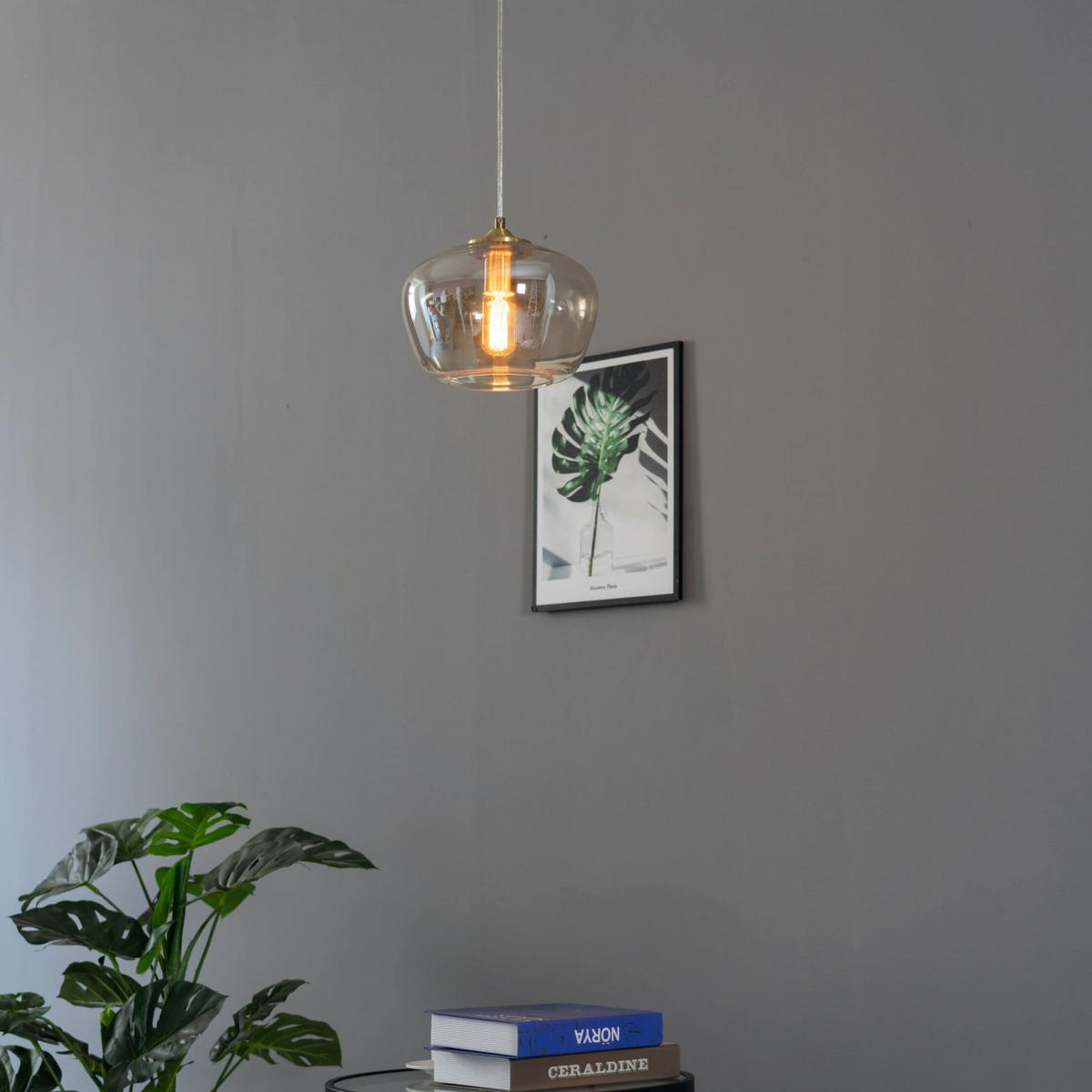 HÄNGELEUCHTE Irina, Messing, 17cm - Goldfarben, Glas (141/25/17cm) - KOSILUM