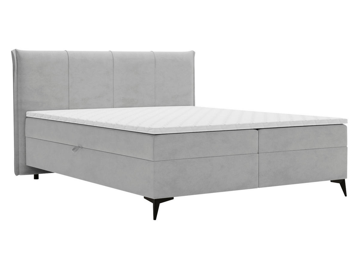 BOXBETT Eco - Hellgrau/Schwarz, Holz/Holzwerkstoff (180/200cm) - MIRJAN24