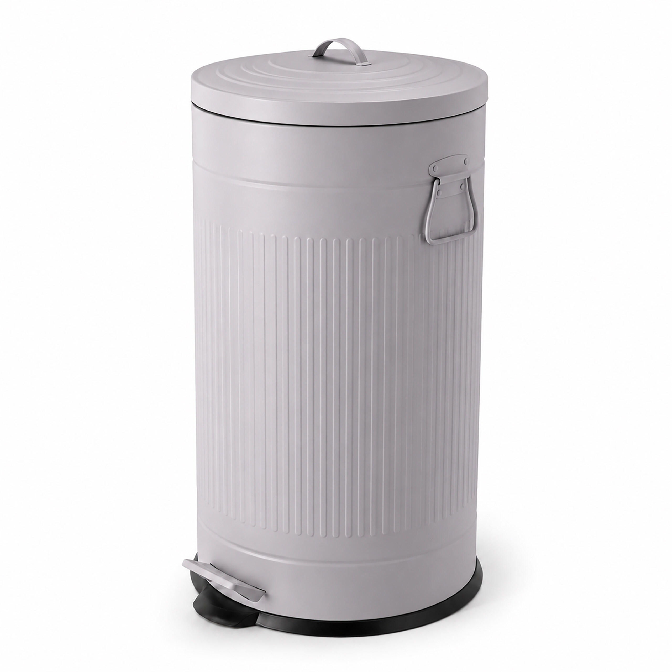 MÜLLEIMER Grau Treteimer Soft-Close 40 l - Grau, Kunststoff/Metall (35/67/35cm) - Relaxdays