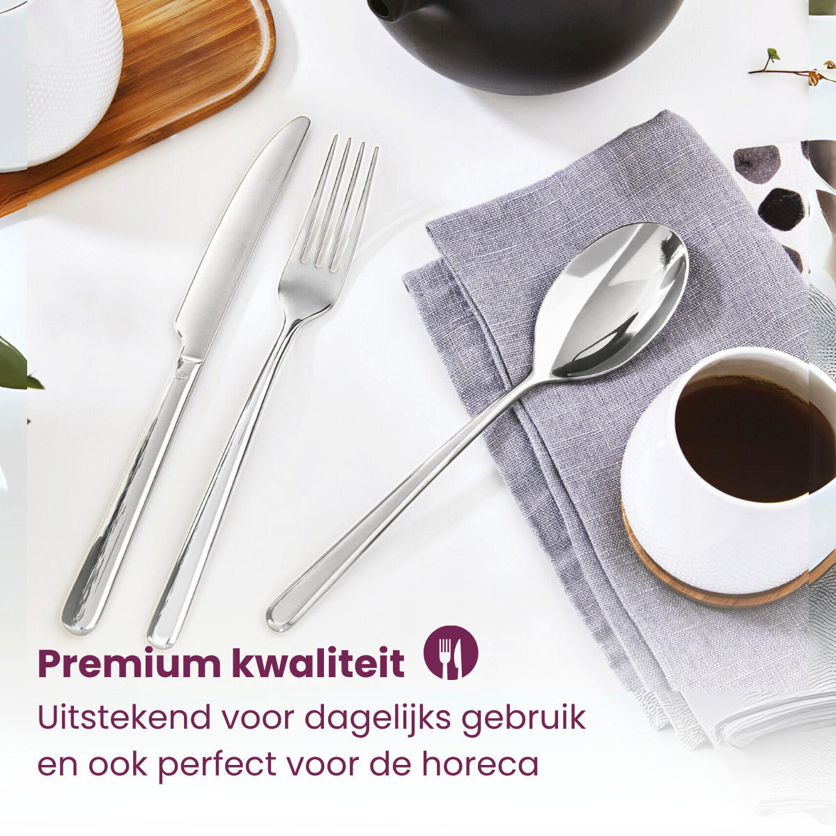 BESTECKSET Linear - Champagne - 30-teilig / 6 Personen - Champagner, Metall - Sambonet