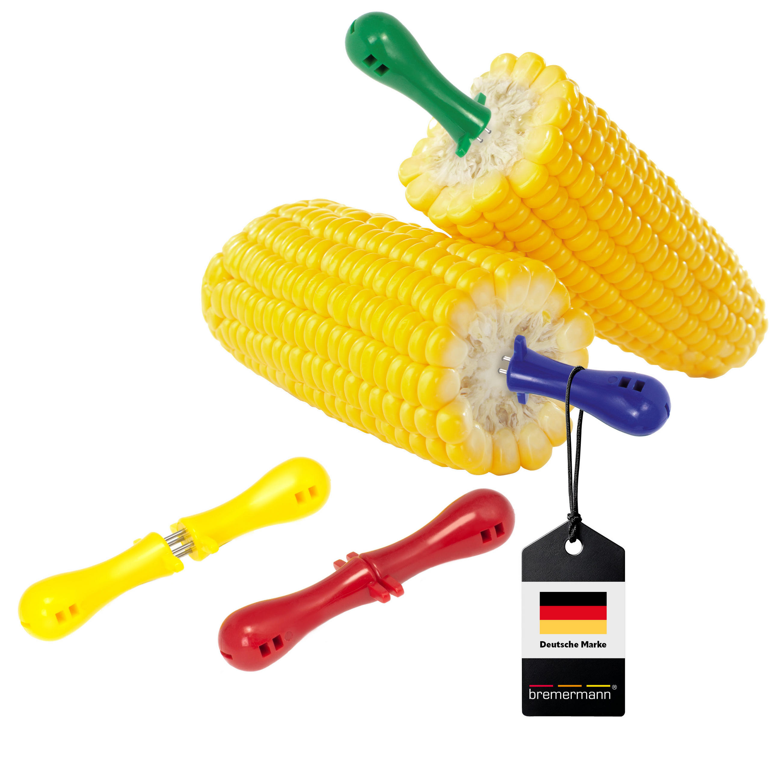 MAISKOLBENHALTER 4er-Set, bunt - Multicolor, Kunststoff (7.5/3/2cm) - bremermann