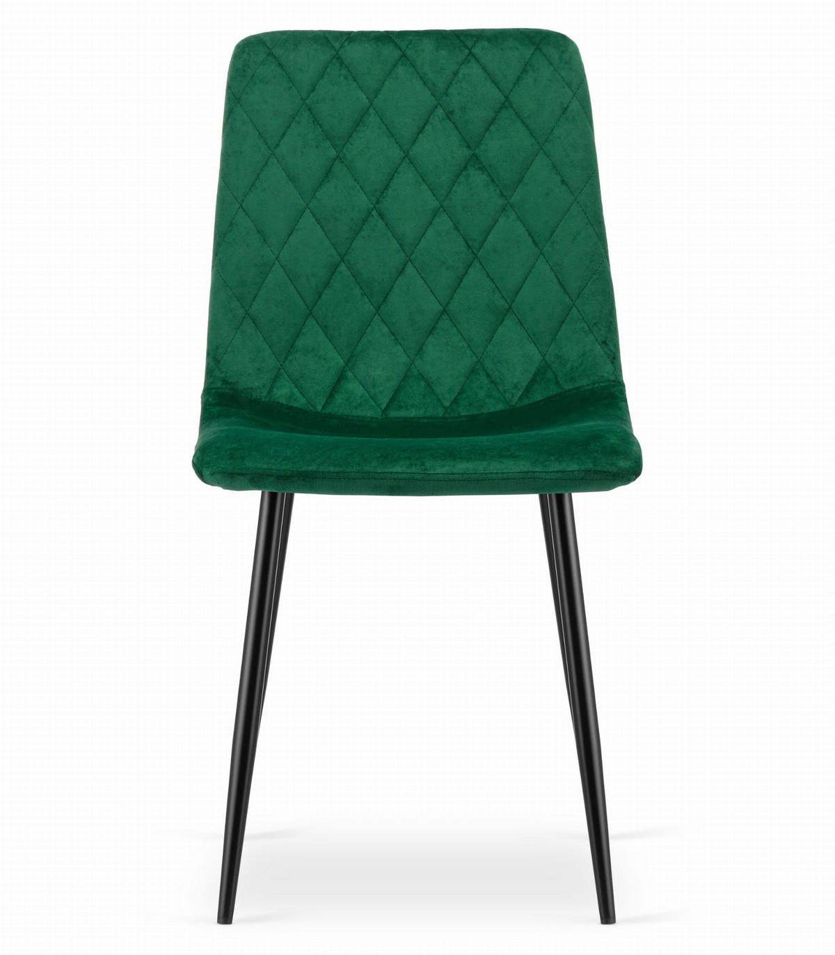 STUHL SCANNO 4-er Set, Grün, mit Samtstoff gepolstert - Grün, Textil/Metall (45/89/53cm) - Komodee