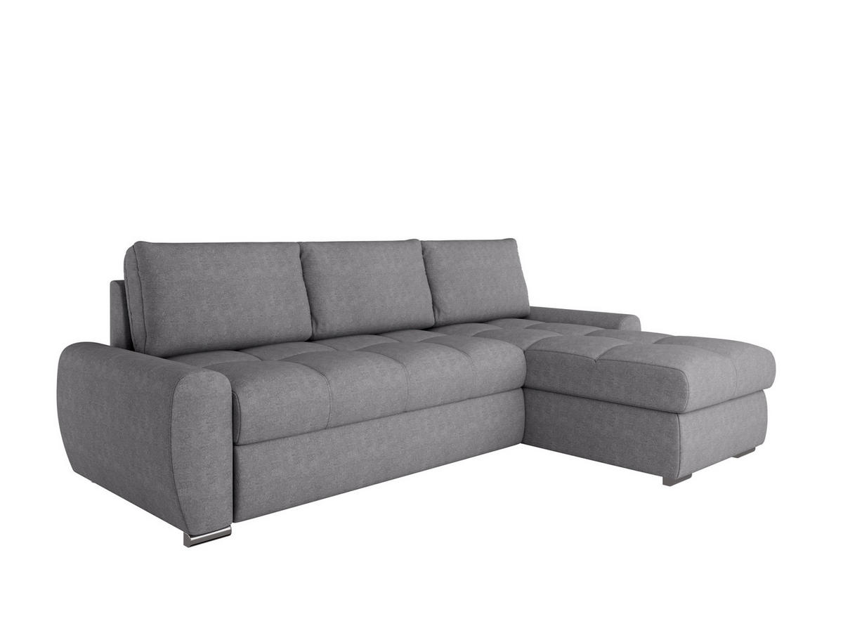 ECKSCHLAFSOFA Lunar Schlafsofa mit Bettkasten, Hellgrau - Hellgrau, Holz (237/166cm) - Panda Möbel