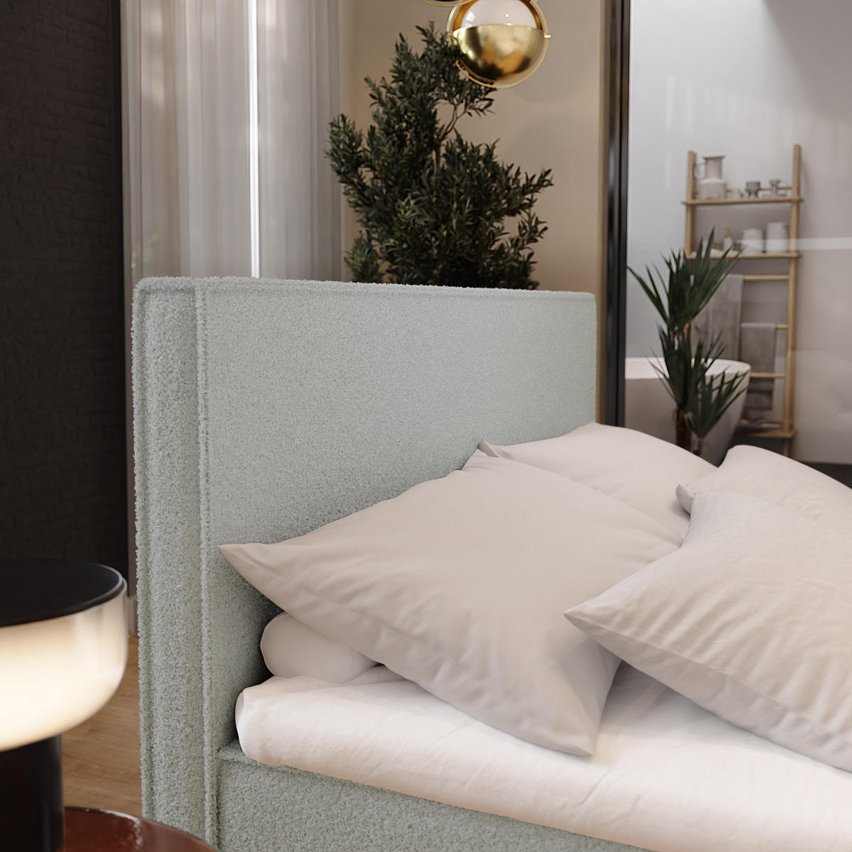 BOXBETT PELLIO 180x200 cm mit Matratze und Topper - Creme - Creme, Holz (180/200cm) - MASSENO
