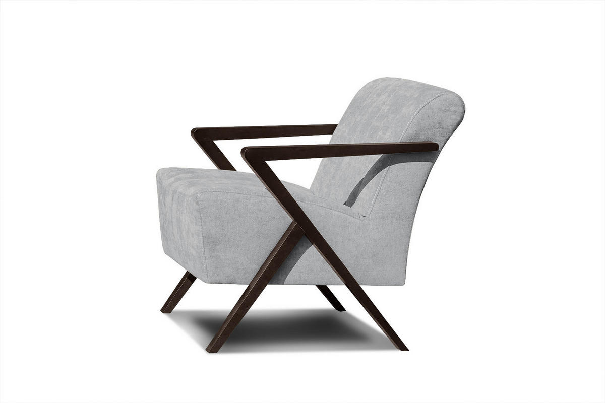SESSEL LEBRON, hellgrau - Hellgrau, Holzwerkstoff/Textil (65/82/79cm) - Courtois Laville