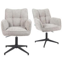 BÜROSTUHL Mika-Lea - Hellgrau/Schwarz, Textil/Metall (59/81/66cm) - DUBI Möbel