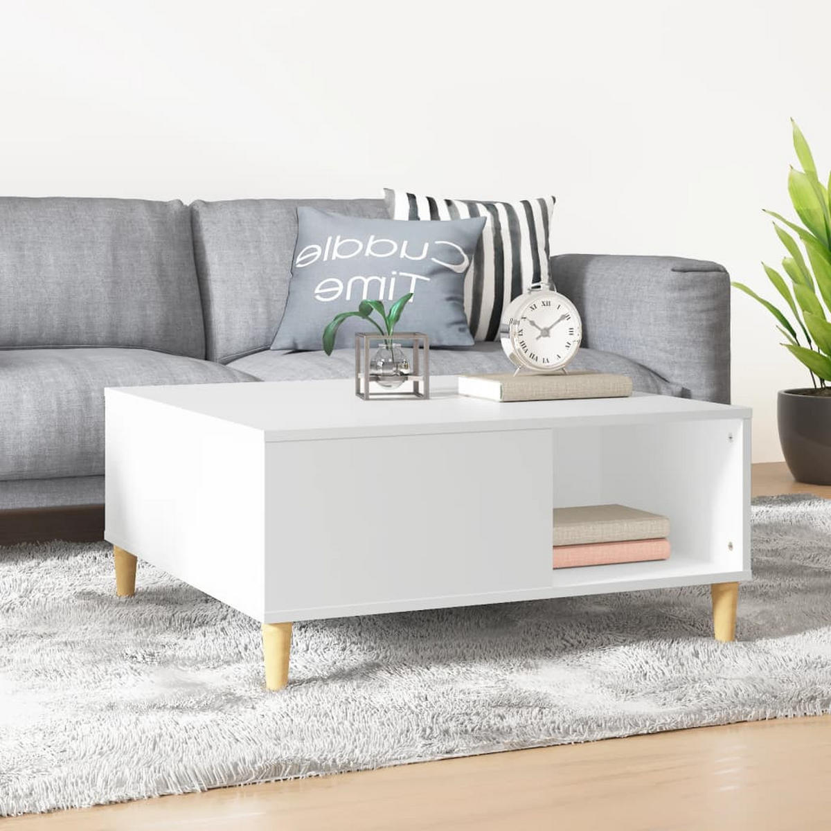 COUCHTISCH Weiß 80x80x36,5 cm Holzwerkstoff - Weiß, Holzwerkstoff (80/80/36.5cm) - furnicato