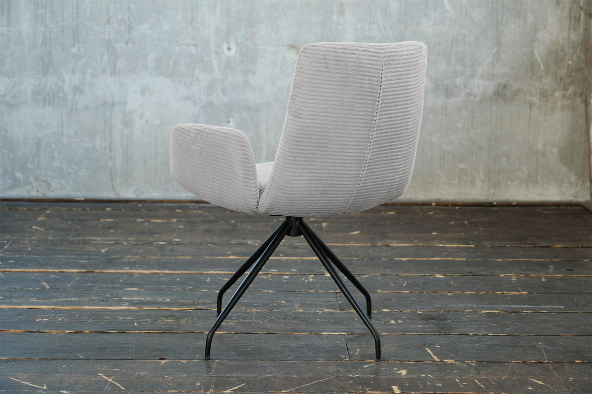 DREHSTUHL NEW CHARME Hellgrau Cord - Hellgrau, Textil (59/87/66cm) - KAWOLA